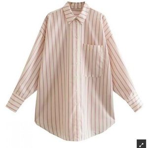 Zara pink striped button up